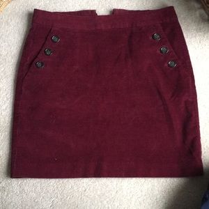Banana Republic Corduroy skirt with button detail